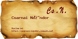 Csarnai Nándor névjegykártya