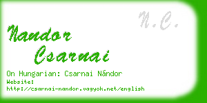 nandor csarnai business card